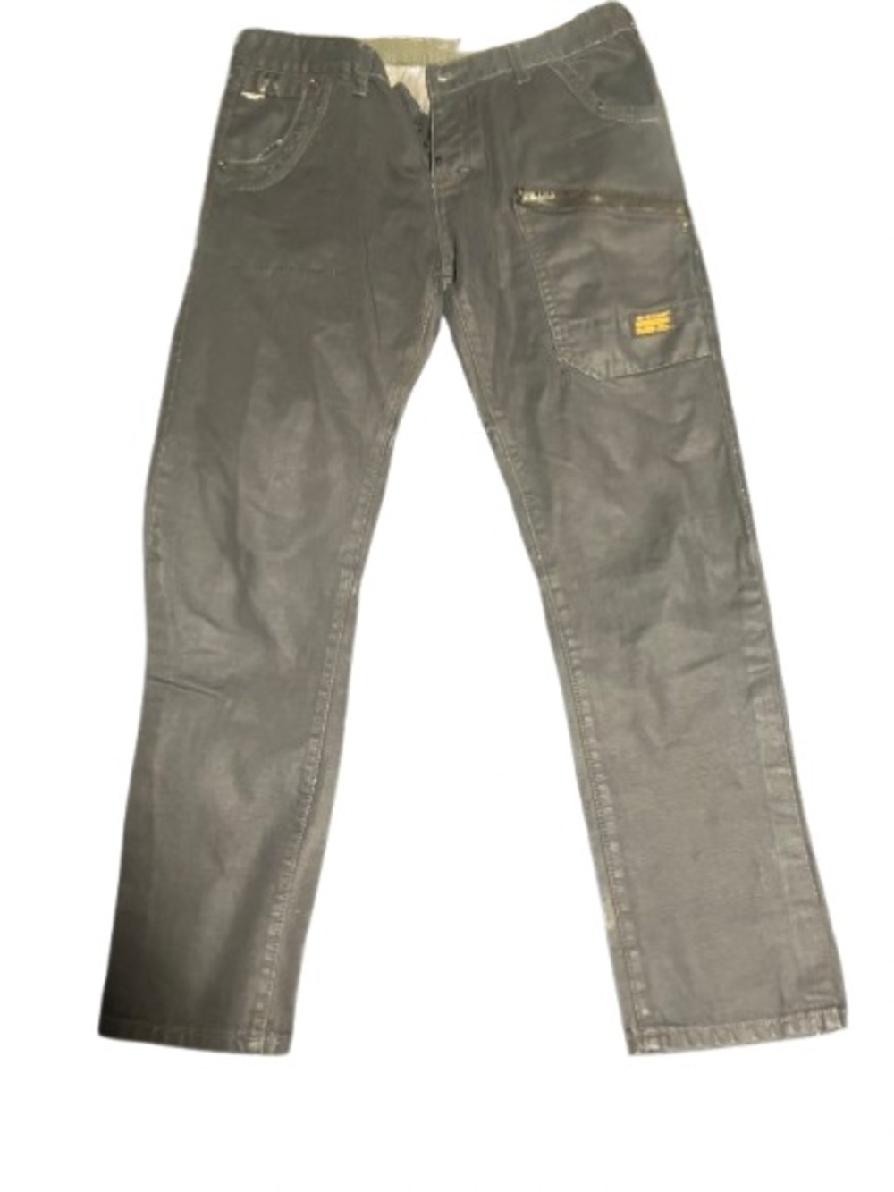 G-Star RAW Coated Grey Multi-Pocket Cargo Pants Size 34